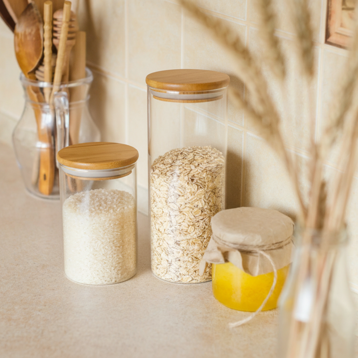 Set 8 Tarros de Vidrio para Cocina.