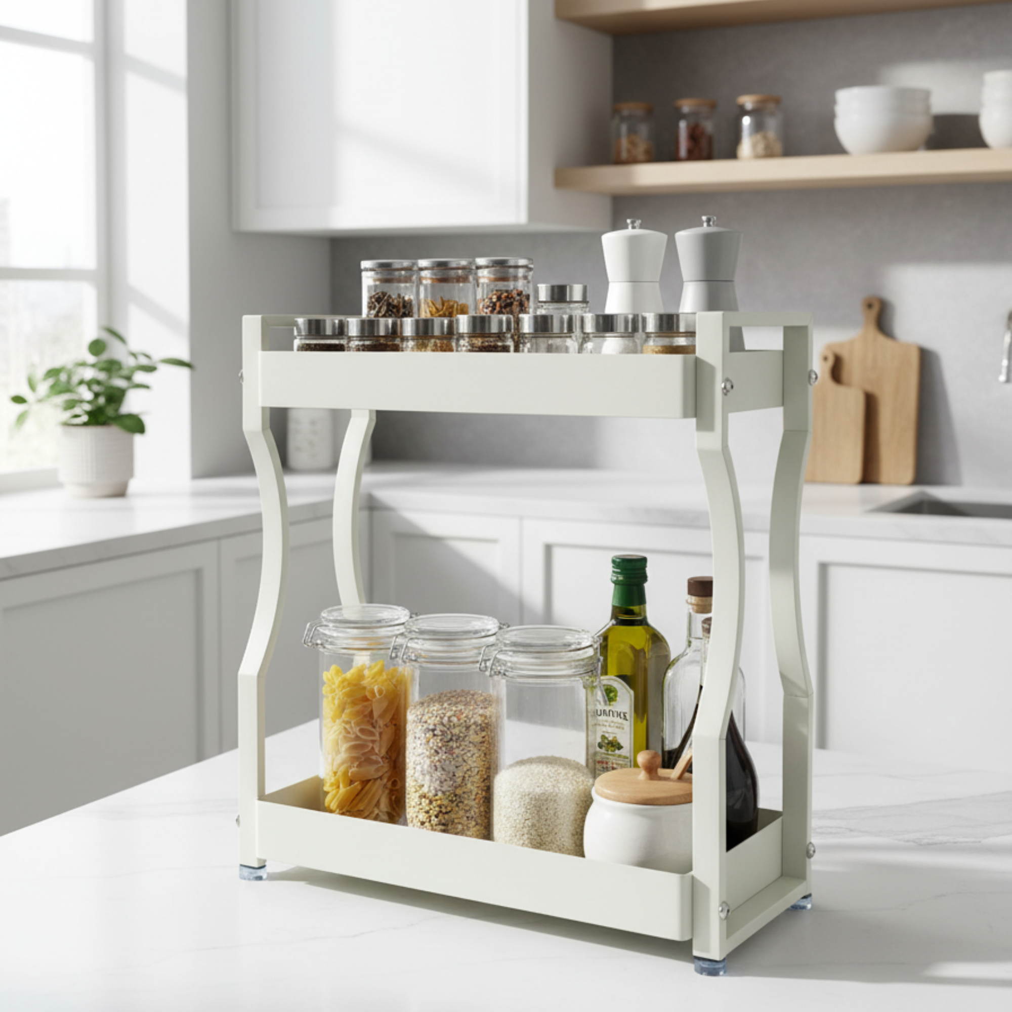 Soporte Vertical para Encimera de 2 Niveles.