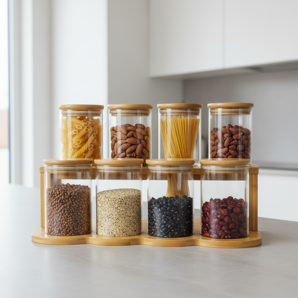 Set 8 Tarros de Vidrio para Cocina.