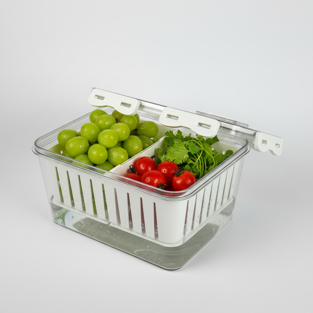 Set de 3 Contenedores para Nevera con Drenaje.