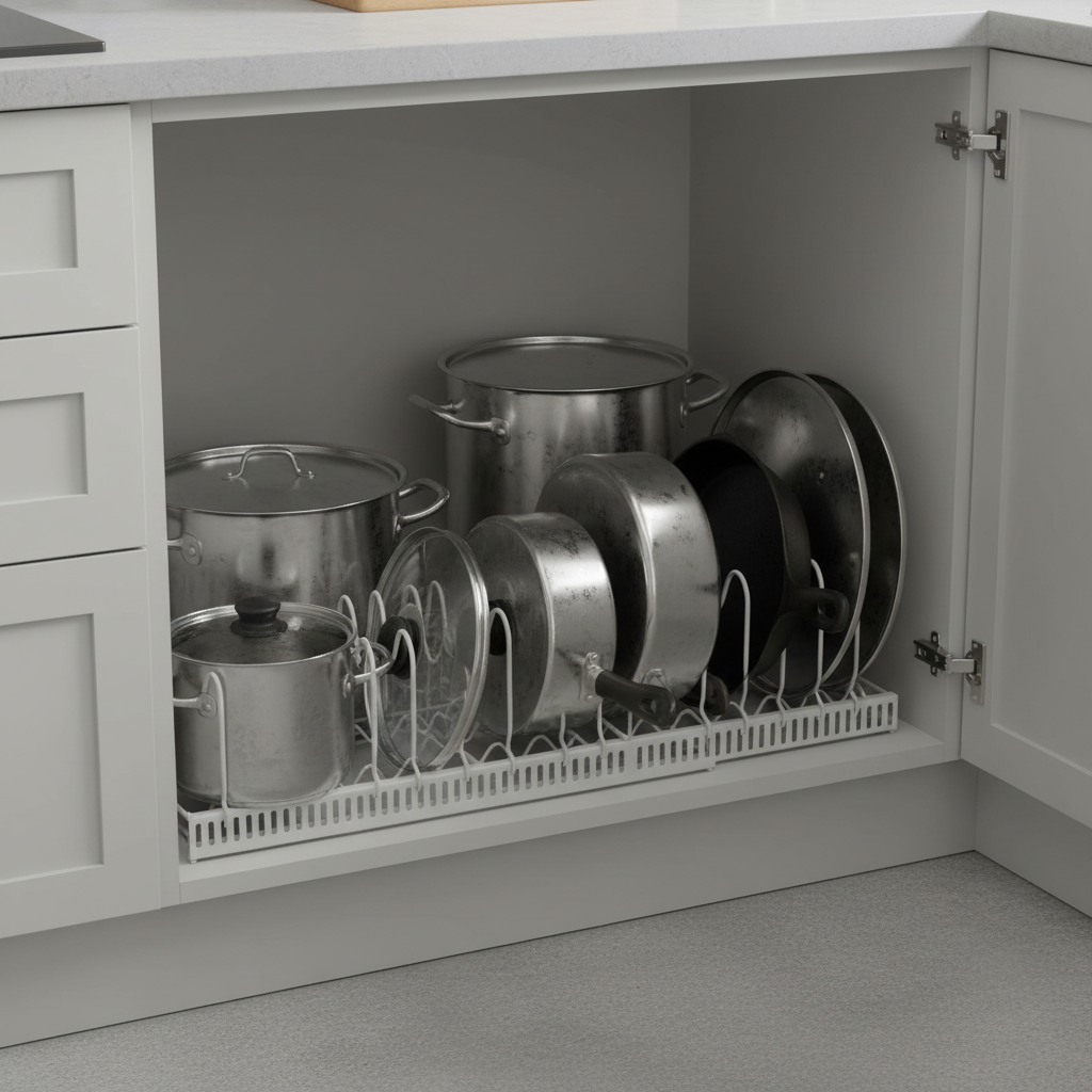 Organizador Ajustable Para Ollas y Sartenes.